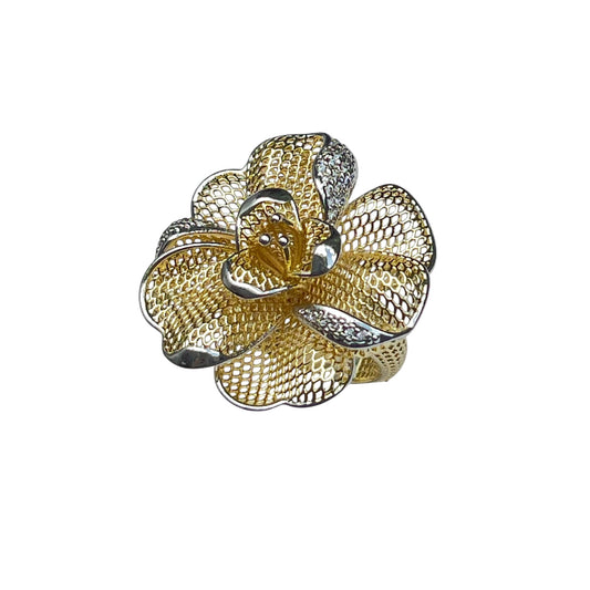 Rosette Radiance Ring-Two Tone LM