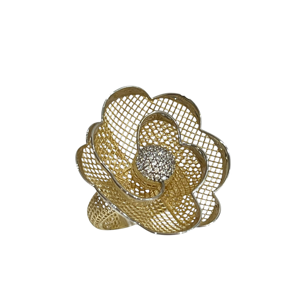 Golden Blossom Filigree Ring-Gold "LM"