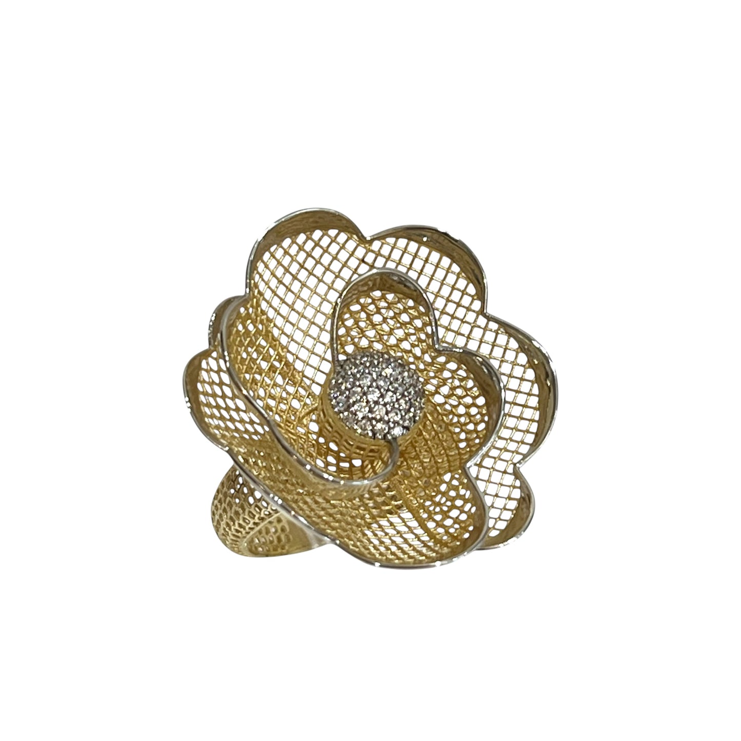 Golden Blossom Filigree Ring-Gold LM