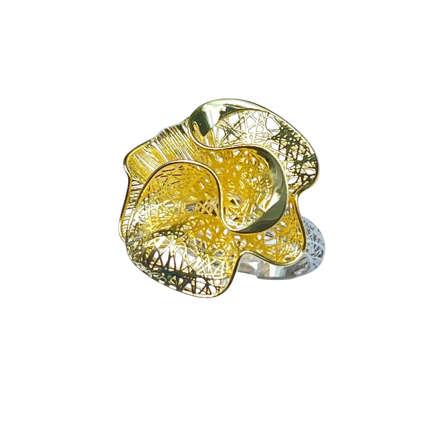 Golden Bloom Statement Ring-Two Tone LM