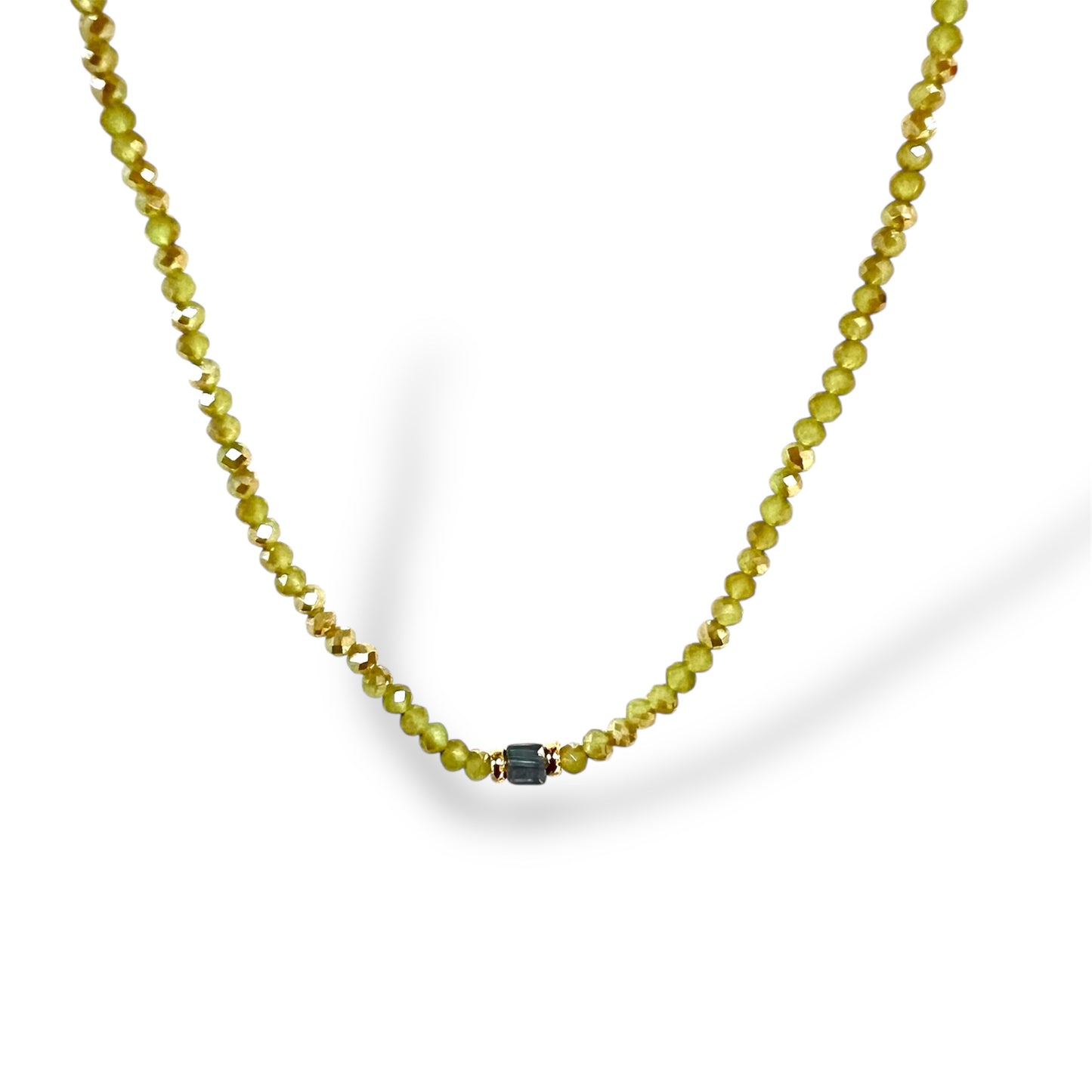 Golden Sage Beaded Necklace LM