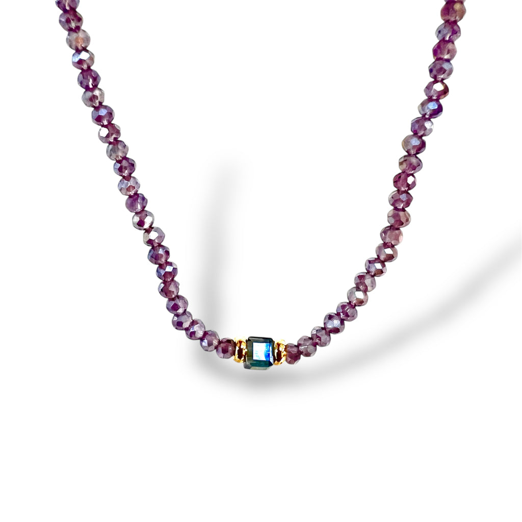 Twilight Gleam Beaded Necklace "LM"