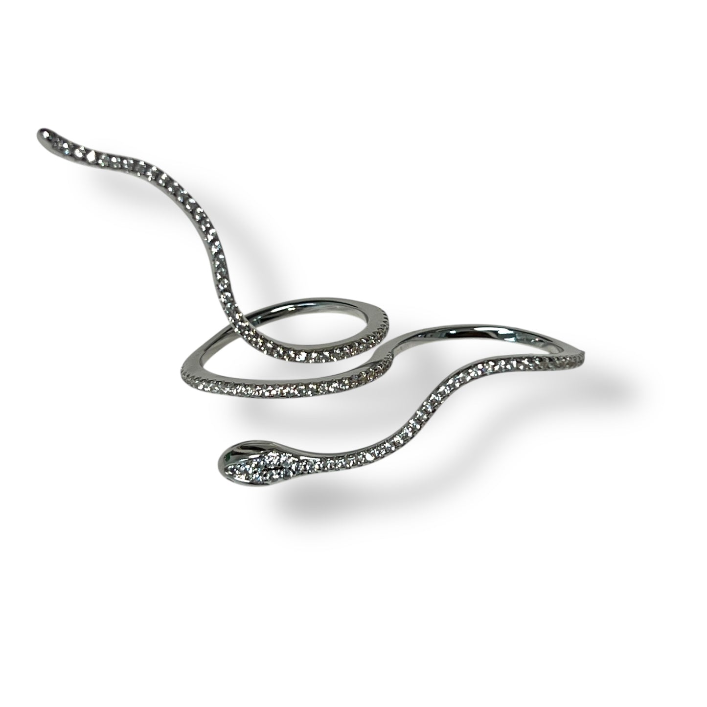 Serpent Spell Double Finger Ring-Silver LM