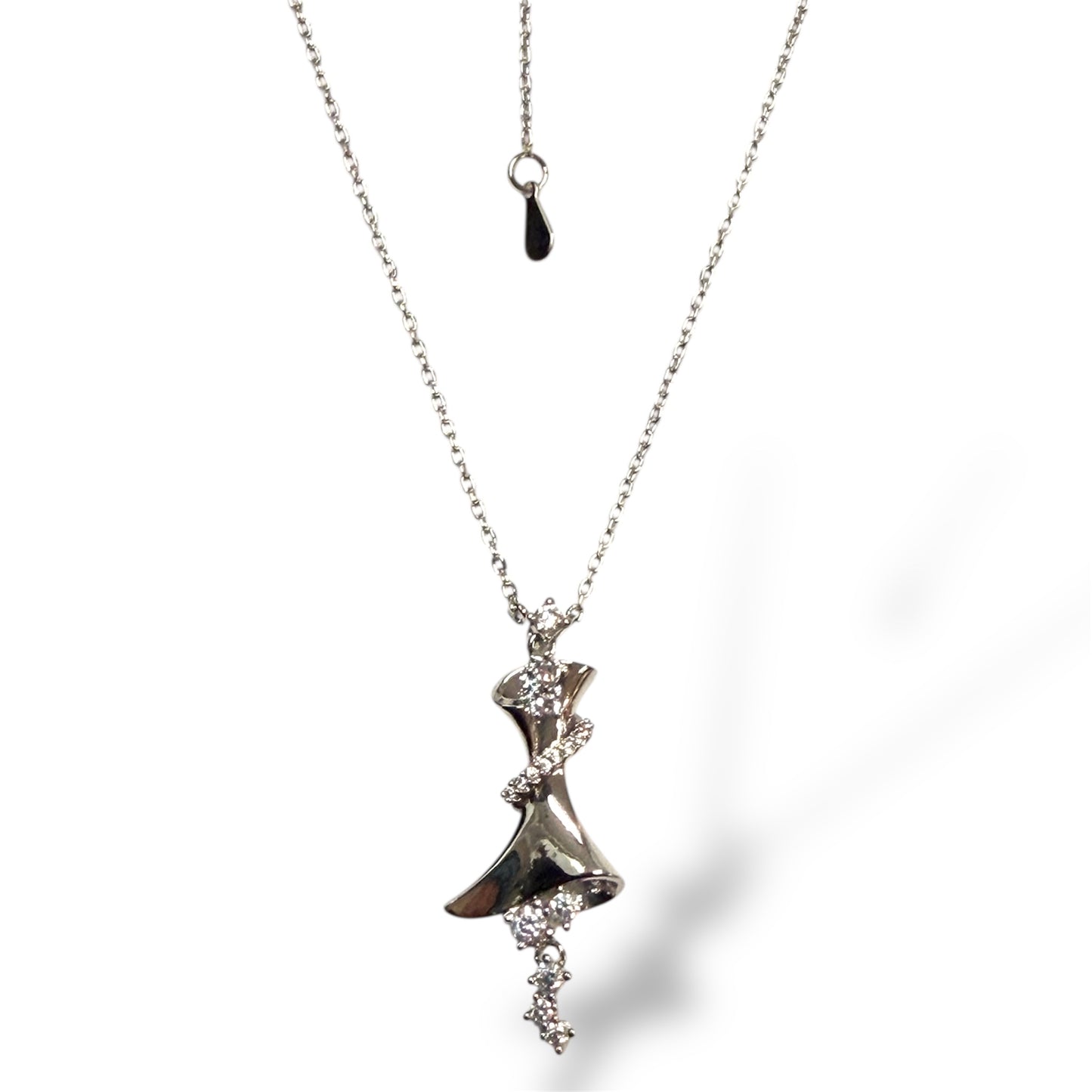 Silver Cascade Twist Pendant Necklace LM