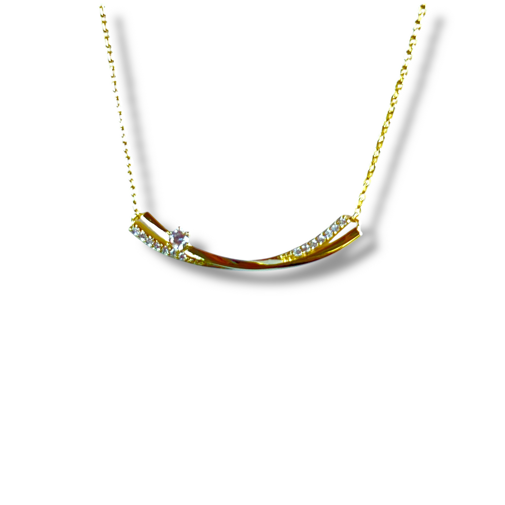 Arc Sparkle Bar Necklace  "LM"