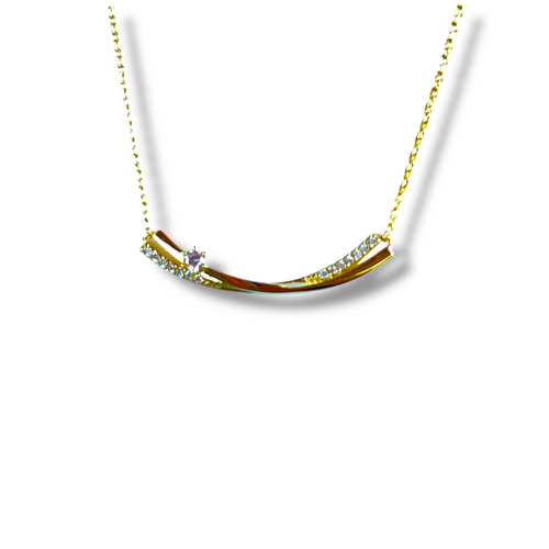 Arc Sparkle Bar Necklace  "LM"