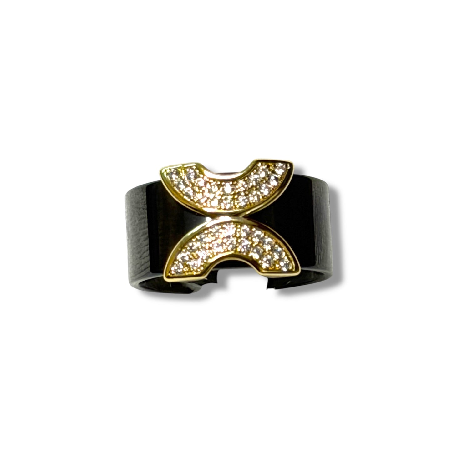 The Obsidian Crest Ring-Gold LM