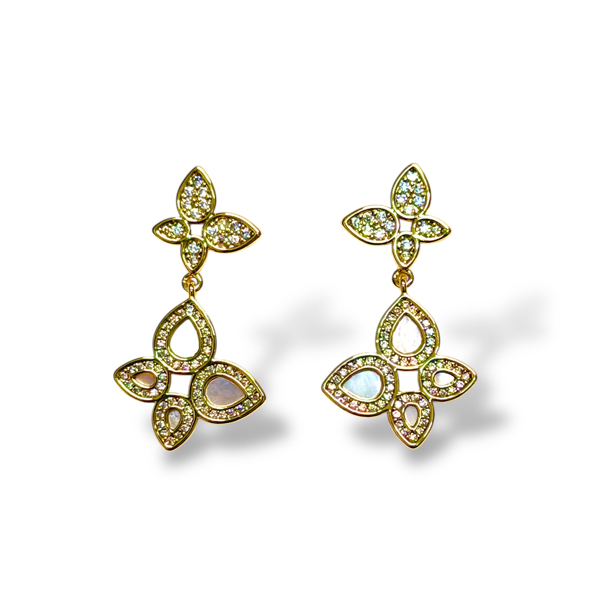 Bloom CZ Butterfly Earring Gold "LM"