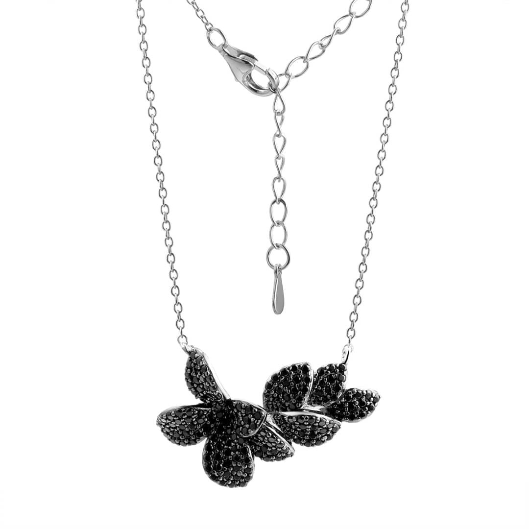 Midnight Bloom Necklace-Silver LM
