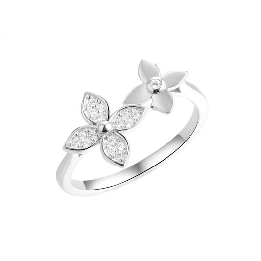 Crystal Bloom Ring-Silver LM
