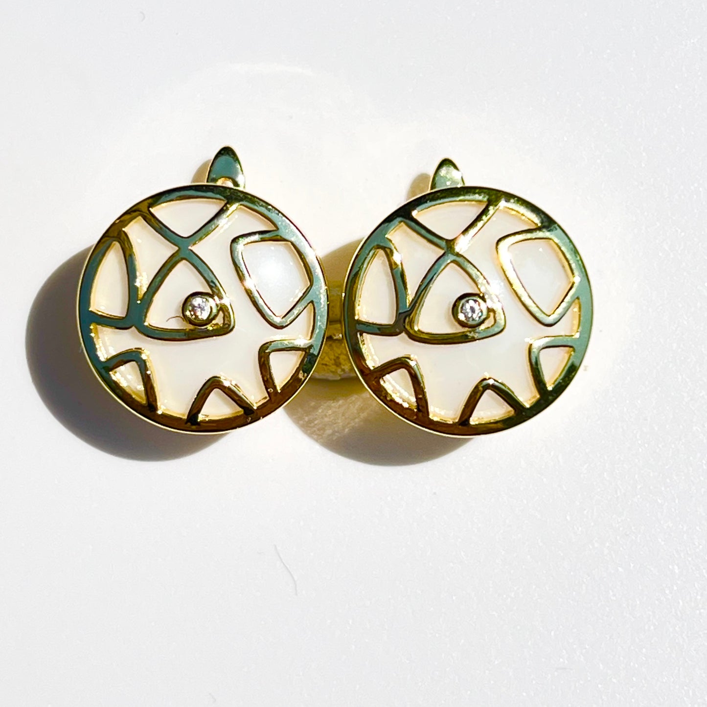 Mosaic Clip-On Earrings-Gold LM