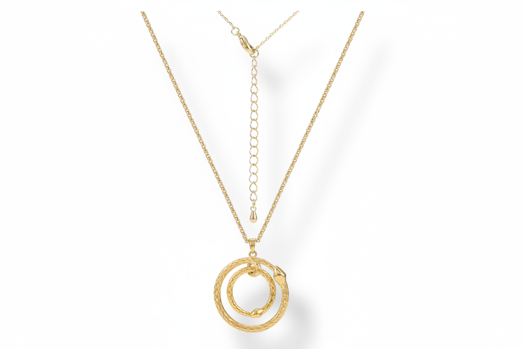 All gold circle necklace