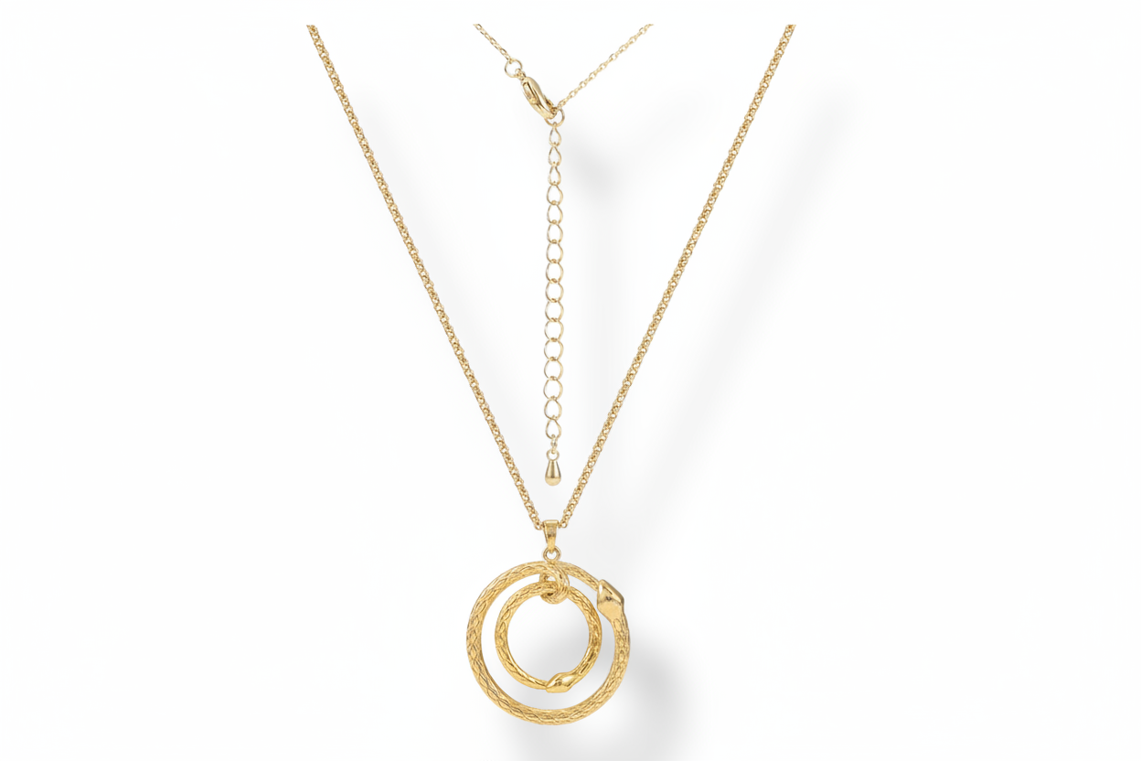 All gold circle necklace
