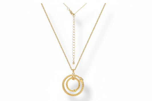 All gold circle necklace