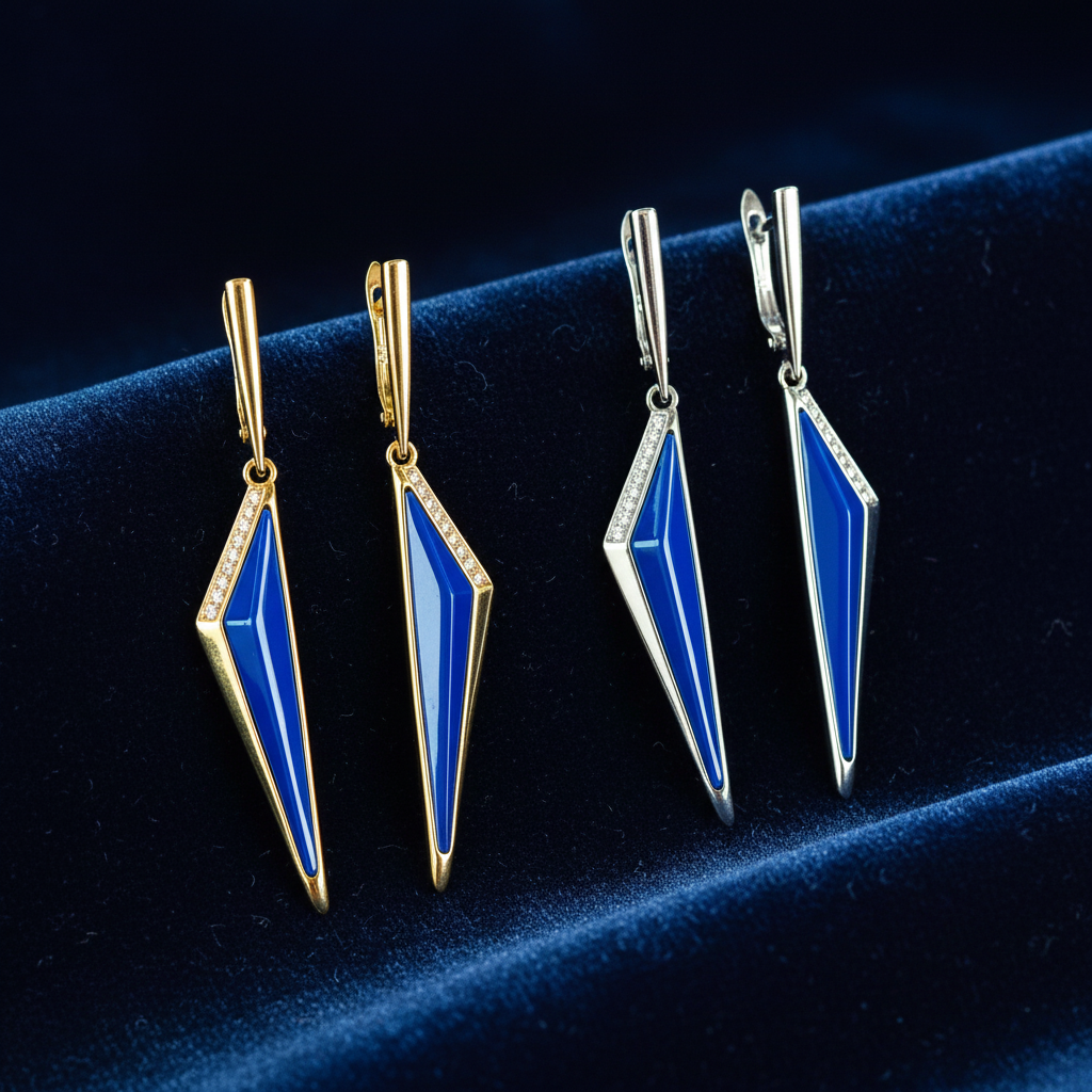 Aurora Edge Earring – Gold & Silver with Background