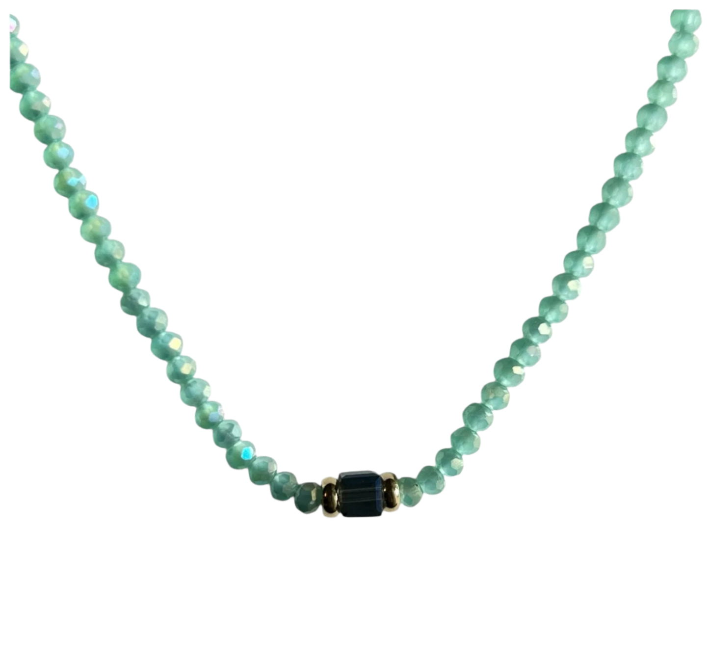 Ocean Mist Beaded Necklace-Gold LM