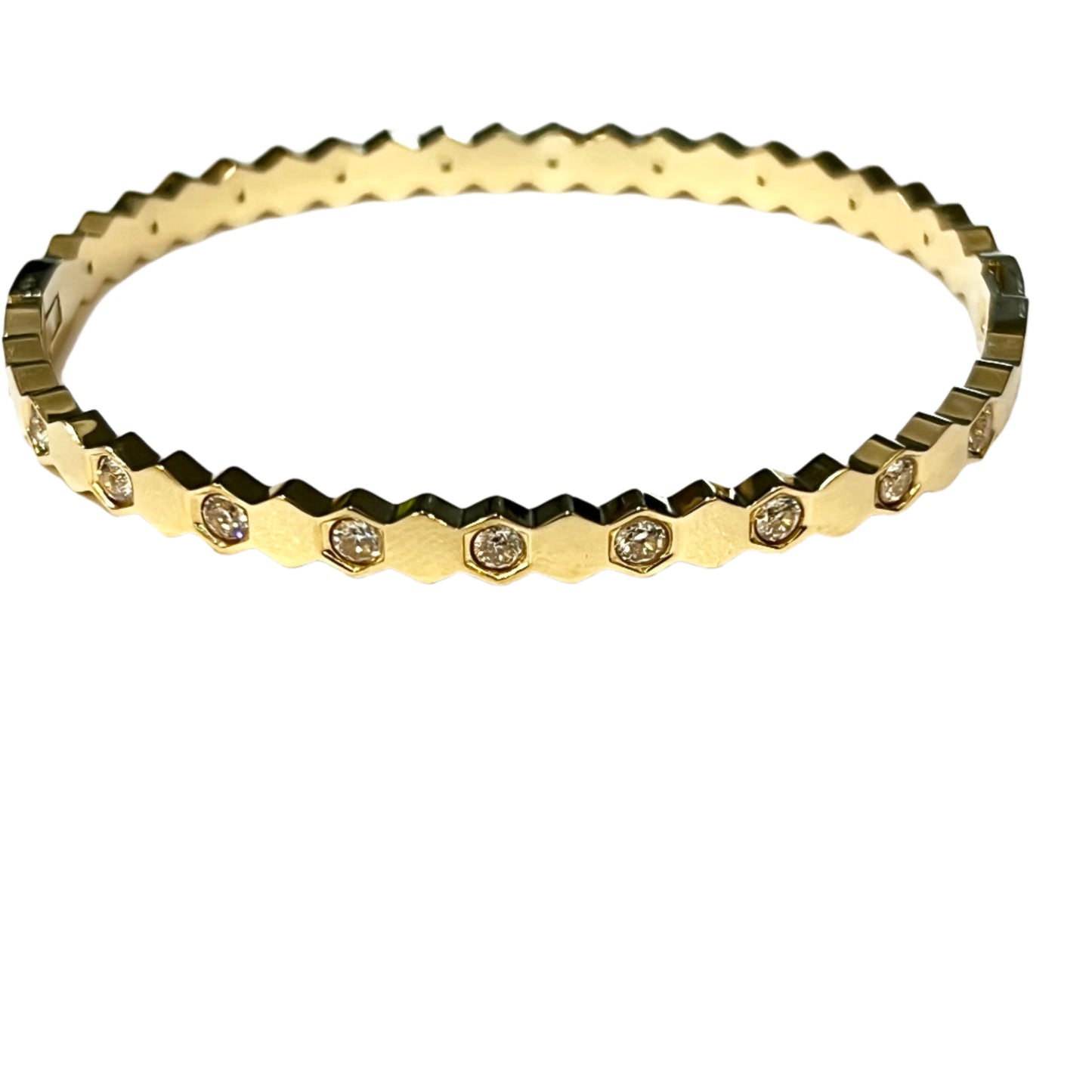 Hexa Shine Bangle-Gold