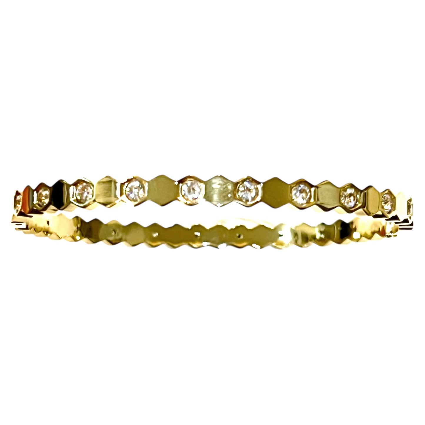 Hexa Shine Bangle-Gold