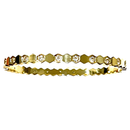 Hexa Shine Bangle-Gold