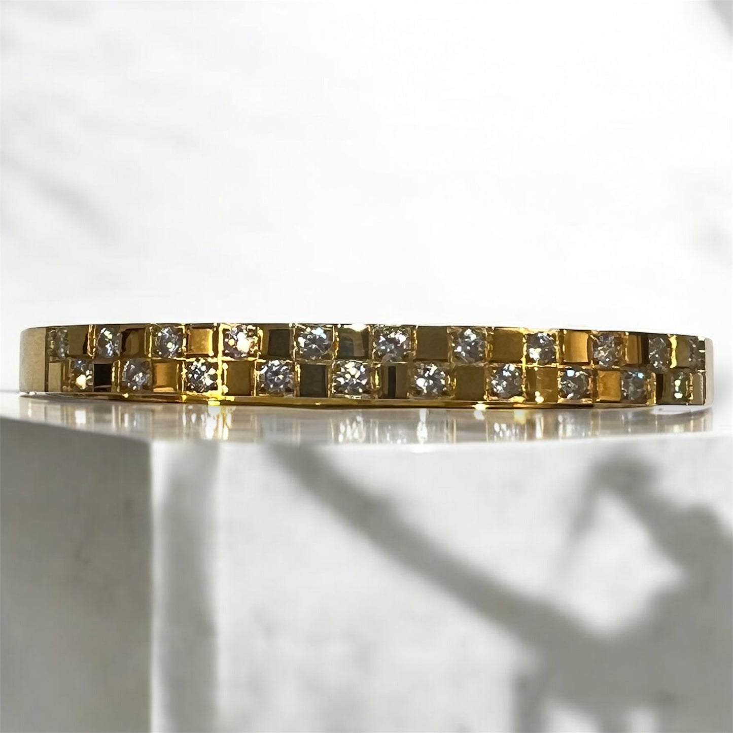 Radiant Row Bangle-Gold LM