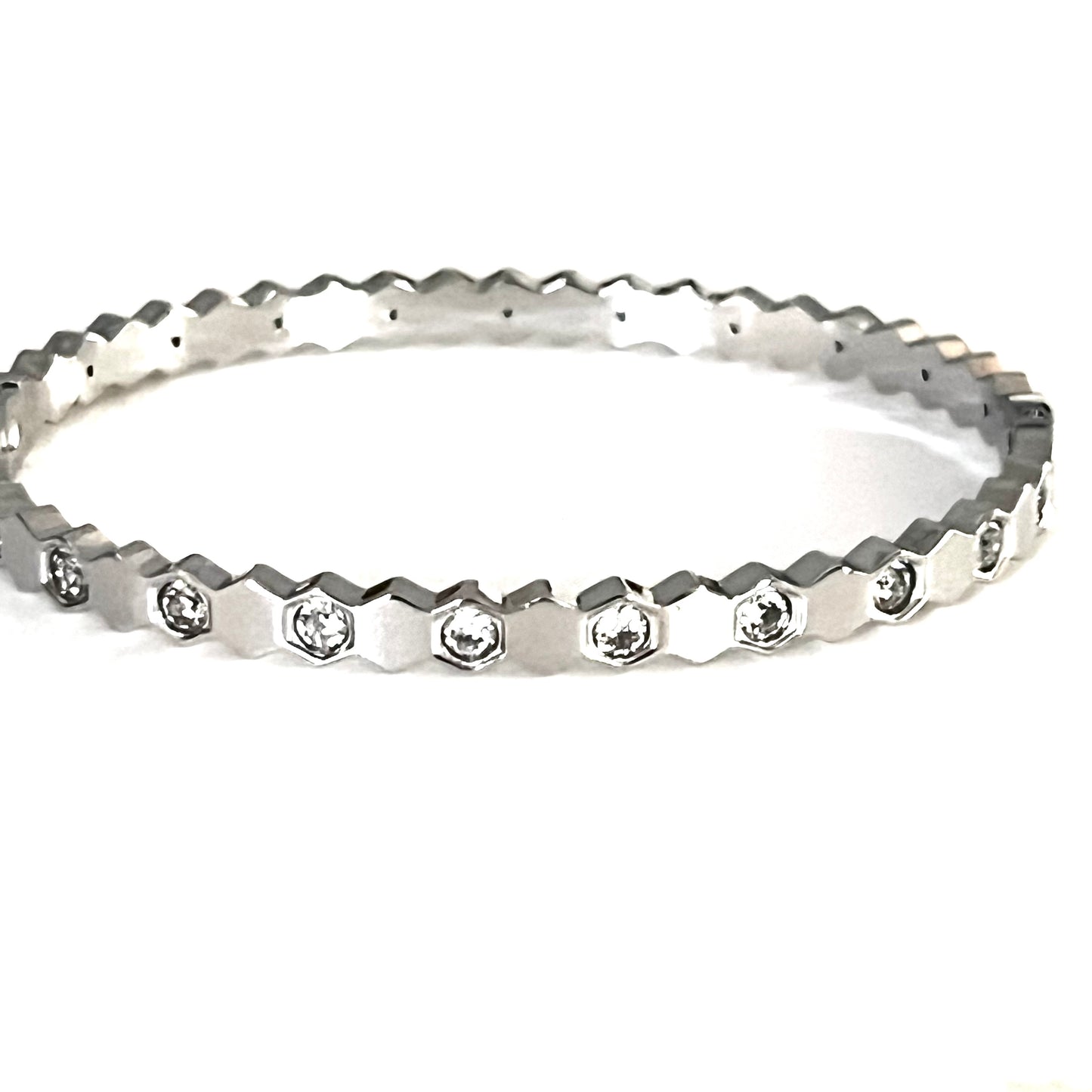 Hexa Glow Bangle Silver LM