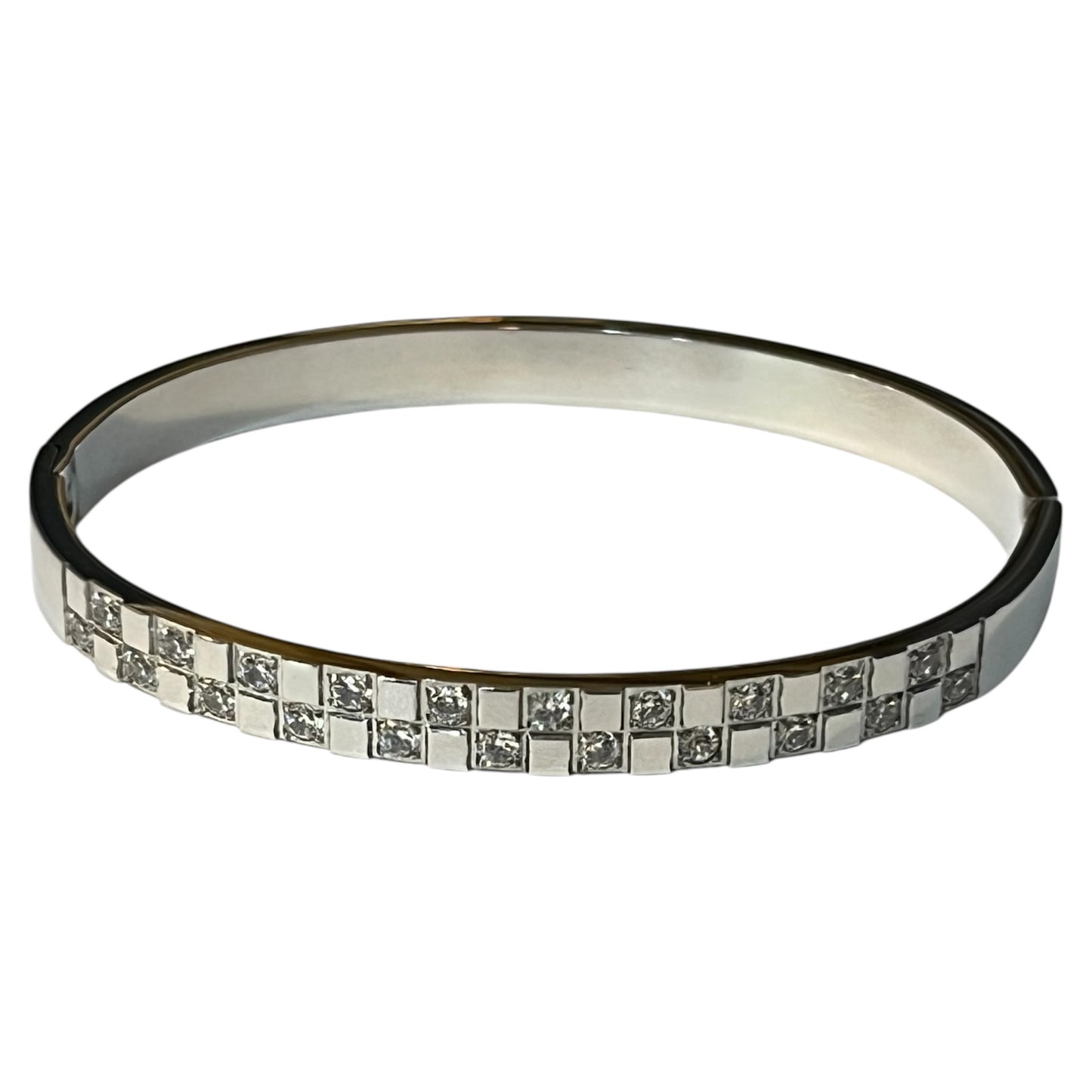 Radiant Row Bangle-Silver LM