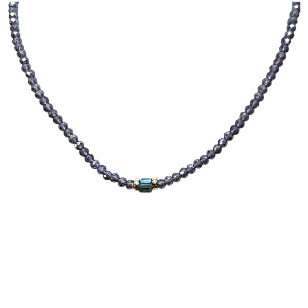 Twilight Glint Necklace Beads-Gold "LM"