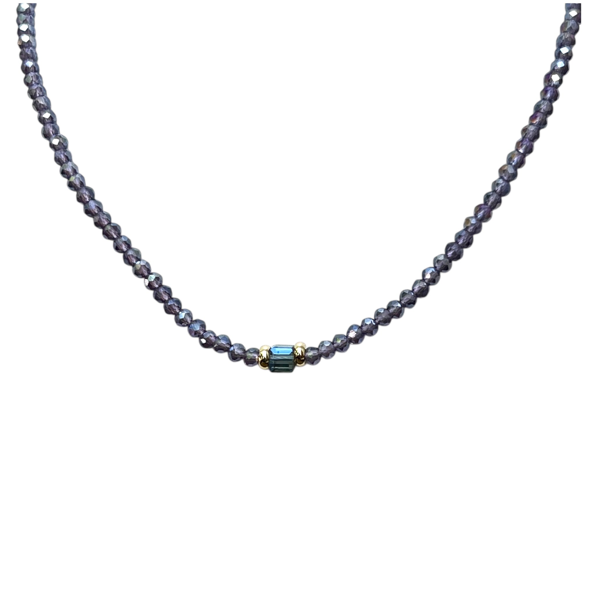 Twilight Glint Necklace Beads-Gold "LM"
