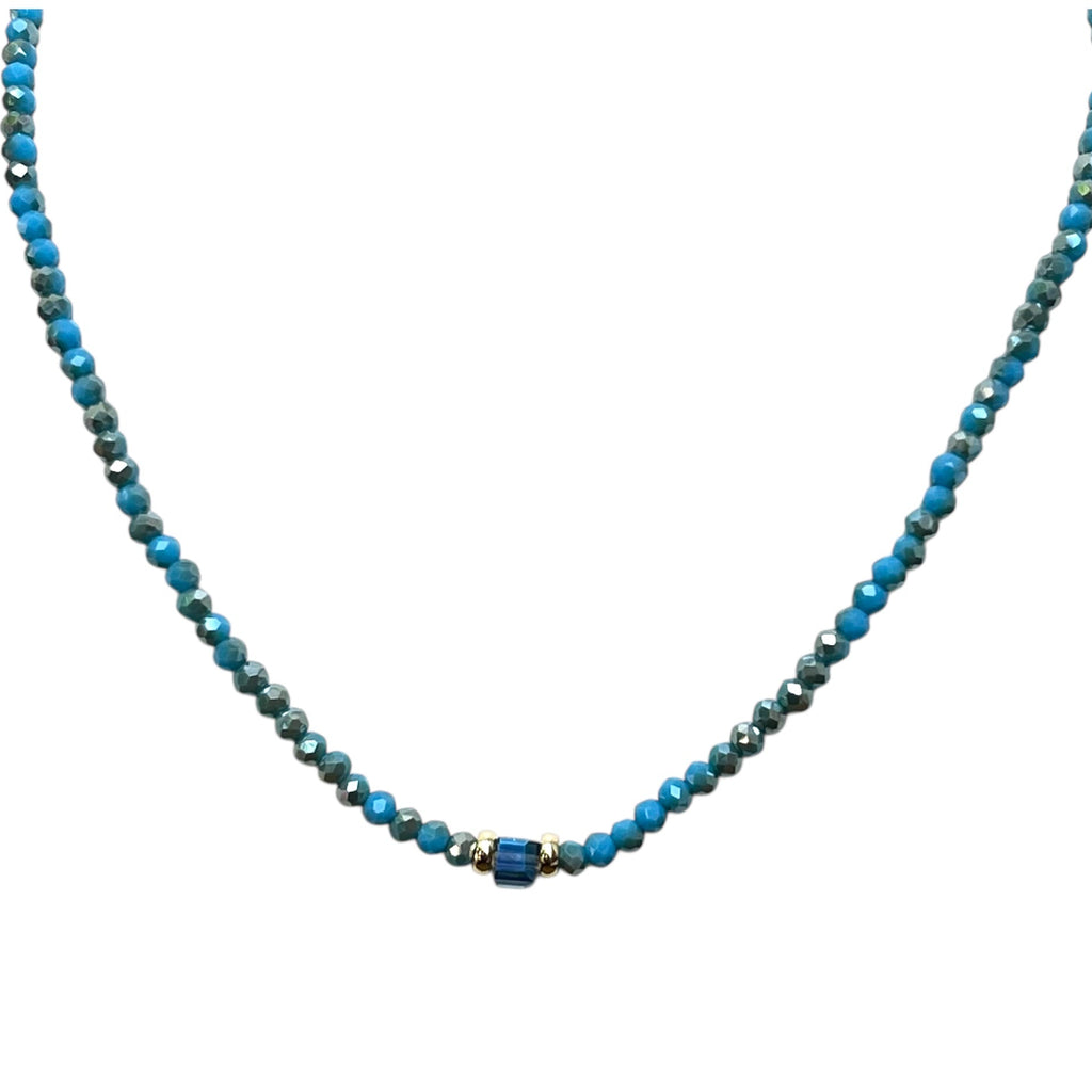 Coastal Dusk Beaded Necklace "LM"