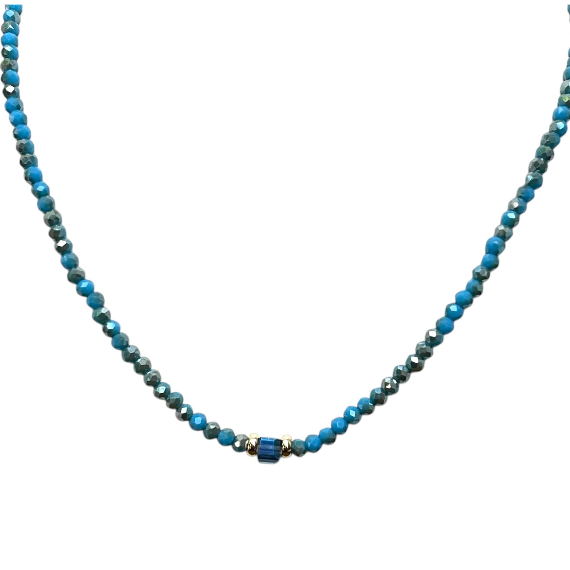 Coastal Dusk Beaded Necklace "LM"