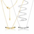 Black Ceramic Sparkle Bar Necklace – Gold & Silver Together