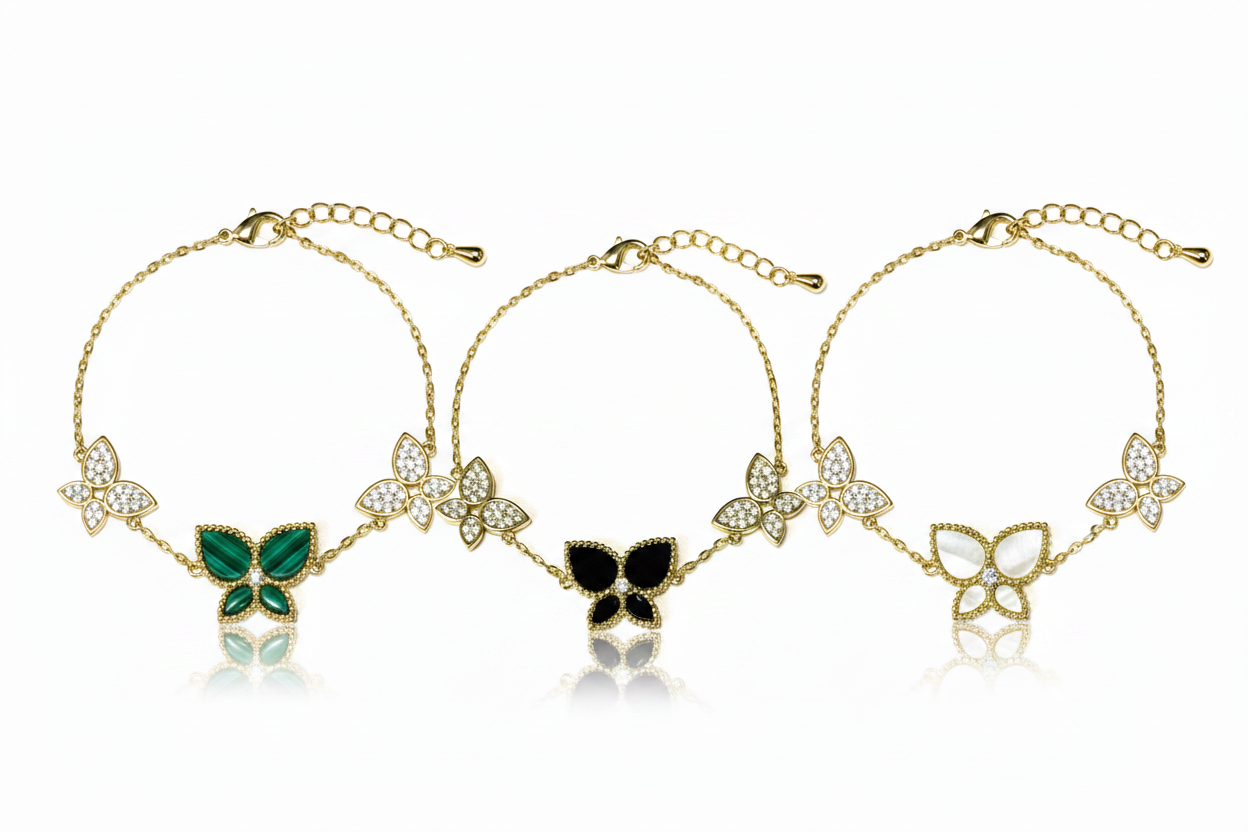 Bloom CZ Butterfly Bracelet – All Three