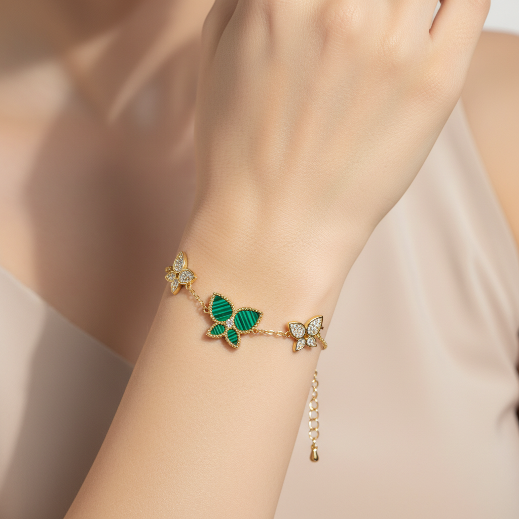 Butterfly bracelet on model