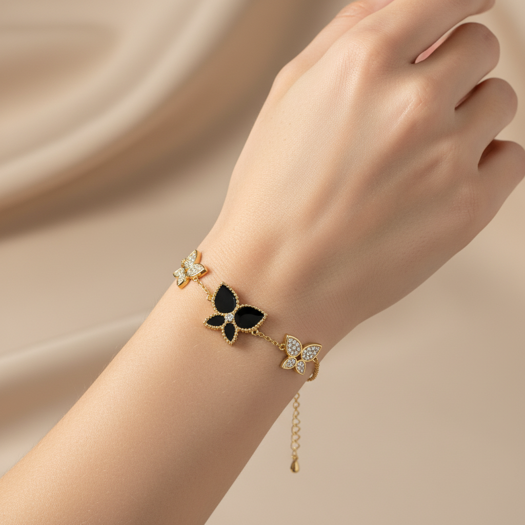 Butterfly bracelet on model