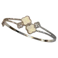 Moonlit Clover Bangle-Silver "LM"