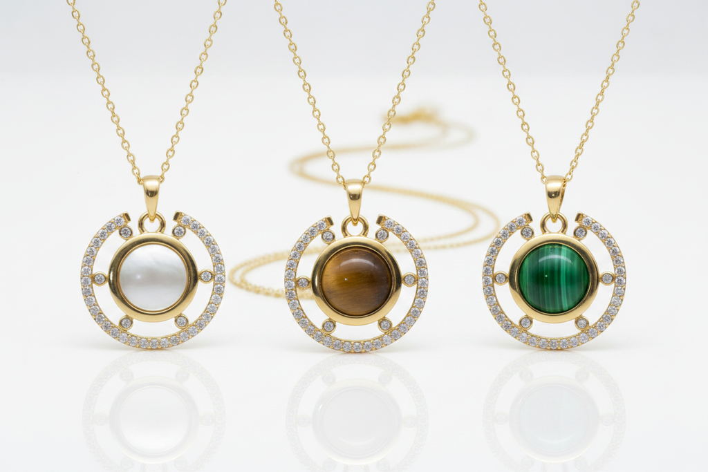 Celestial Circle Pendant Necklaces – All Three Variants