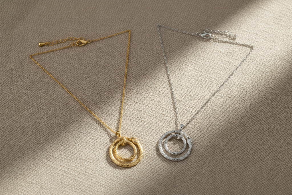 Celestial Harmony Necklace - Linen Flat Lay