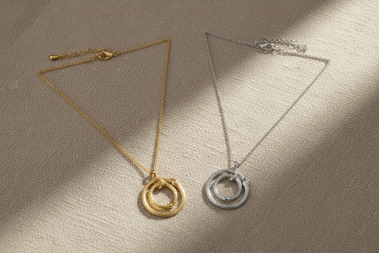 Celestial Harmony Necklace - Linen Flat Lay