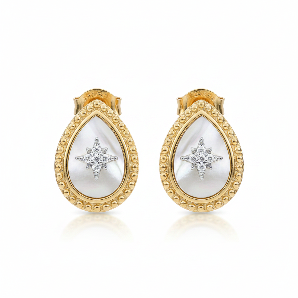 Celestial Teardrop Stud Earrings