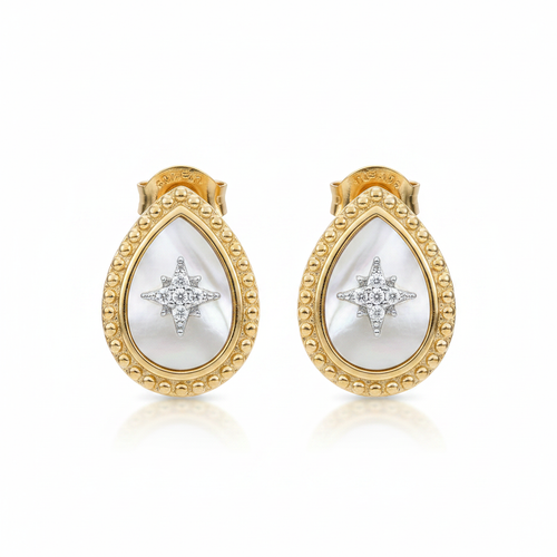 Celestial Teardrop Stud Earrings