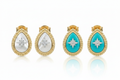 Celestial Teardrop Studs - MOP & Turquoise 4 Earrings