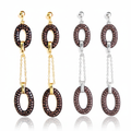 Choco Luxe Double Drop Earrings – Gold & Silver Pairs