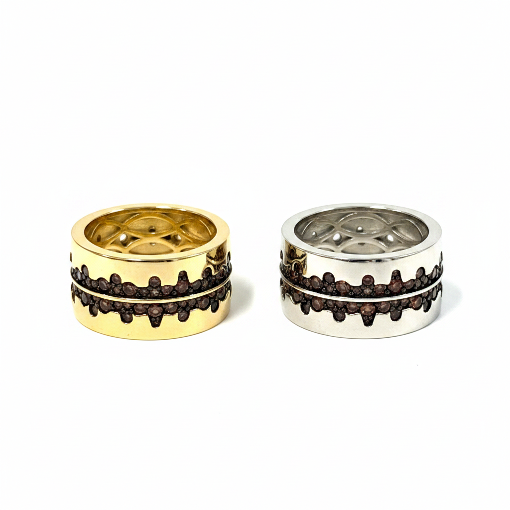 Crown Lace Band Ring – Gold & Silver