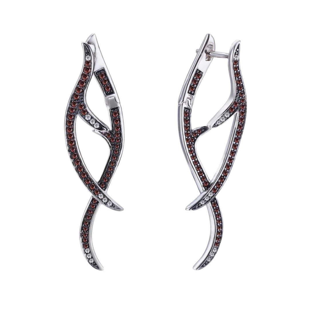 Ember Vine Earrings-Silver LM