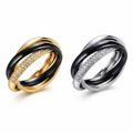 Eclipse Trinity Ring – Gold & Silver with Black Band