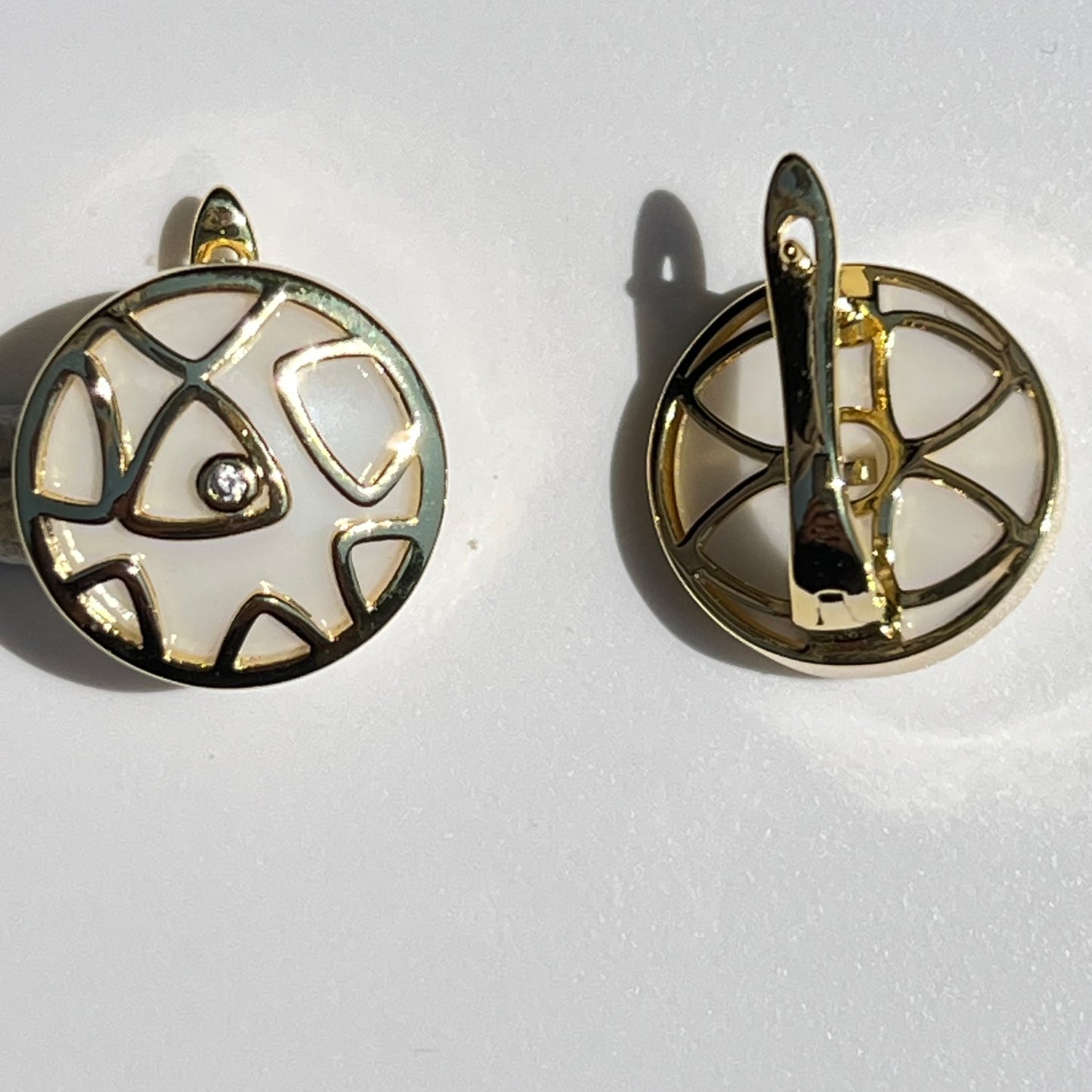 Mosaic Clip-On Earrings-Gold LM