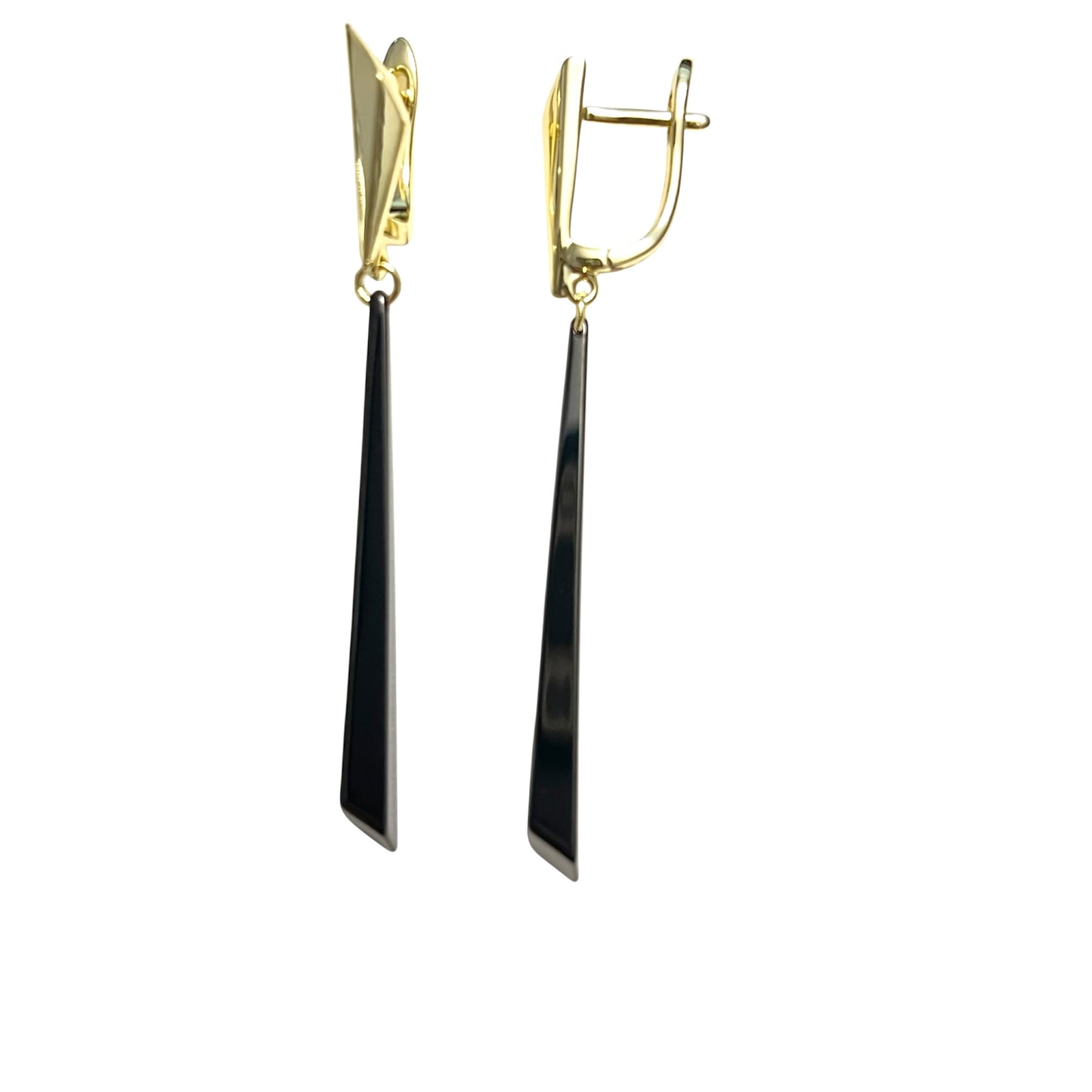 Noir Spear Drop Earrings-Gold LM