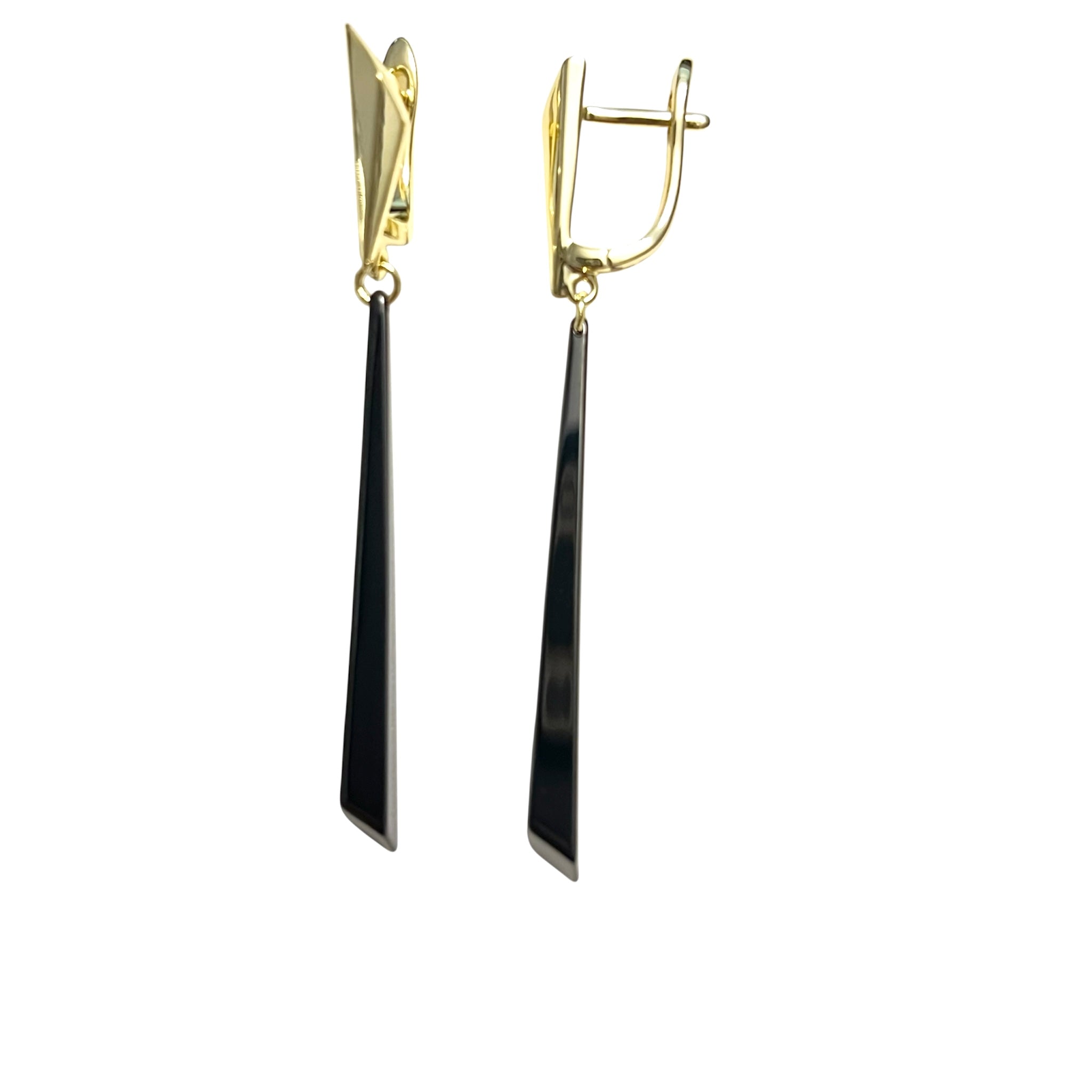 Noir Spear Drop Earrings "LM"