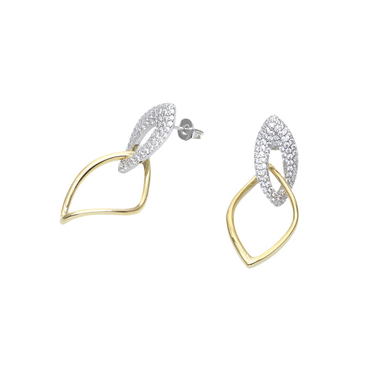 Luxe Petal Link Drops Earring-Gold LM
