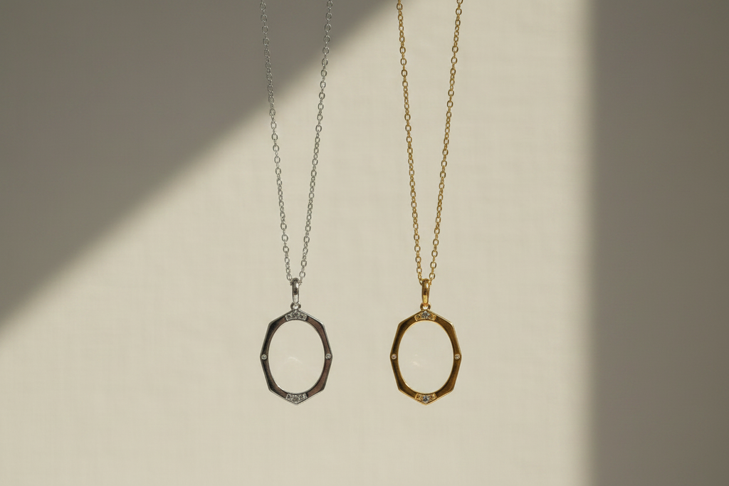 Eterna Gleam Necklaces Hanging Gold and Silver